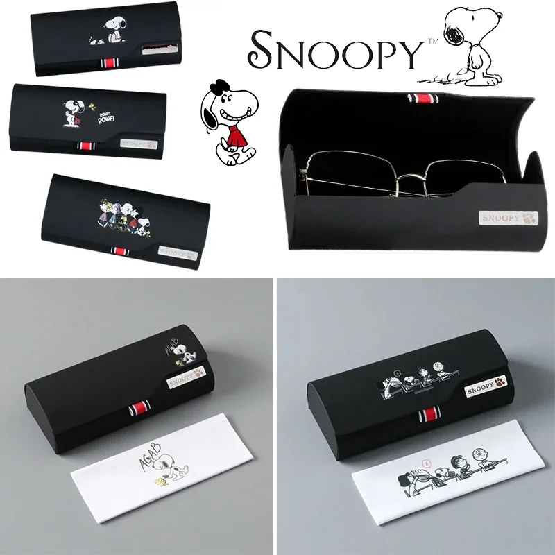 Snoopy PU Leather Glasses Bag Protective Sunglasses Cover Case Box Fashion Portable Reading Eyeglasses Box Accessories Unisex