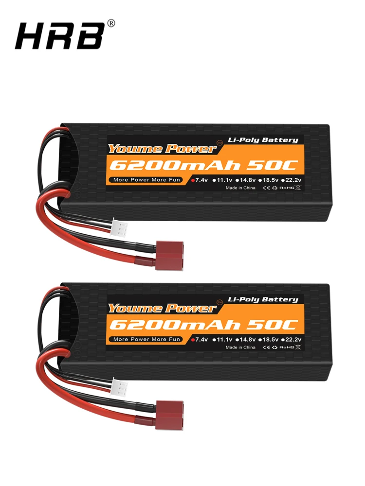 Youme 2S 3S 4S 62000mah 5200mah Lipo Batterie 7,4V 11,1V 14,8V T XT60 Hard Case RC Teile