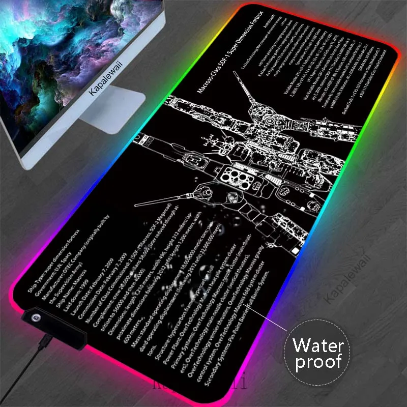 

Черный и белый коврик для мыши с RGB подсветкой, игровой водонепроницаемый Настольный коврик, противоскользящий мягкий коврик для мыши ноутбука, игровой коврик для мыши