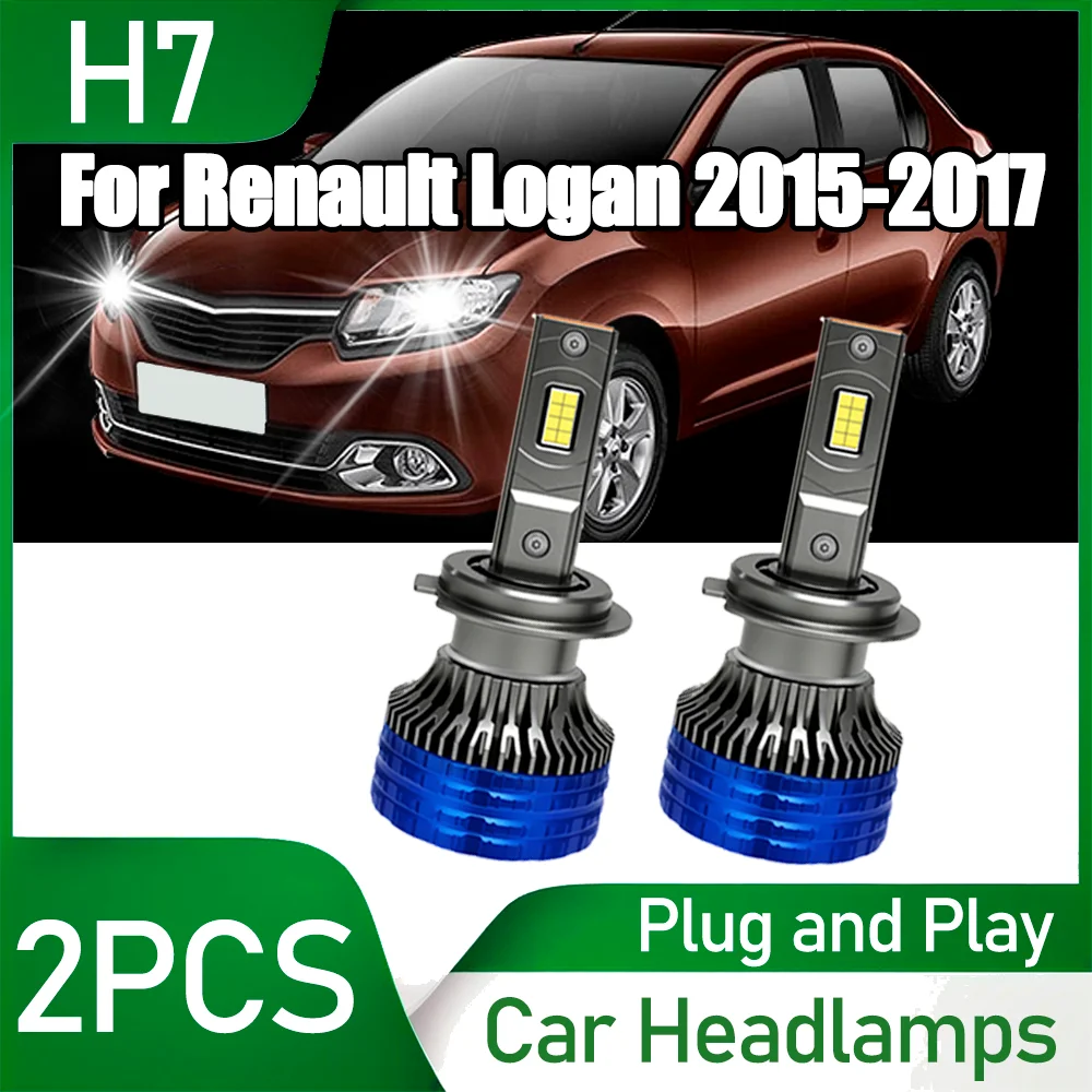 

20000LM H7 LED Headlights Headlamps 6000K Bulbs With double Copper tube turbo fan auto lights 150W For Renault Logan 2015-2017