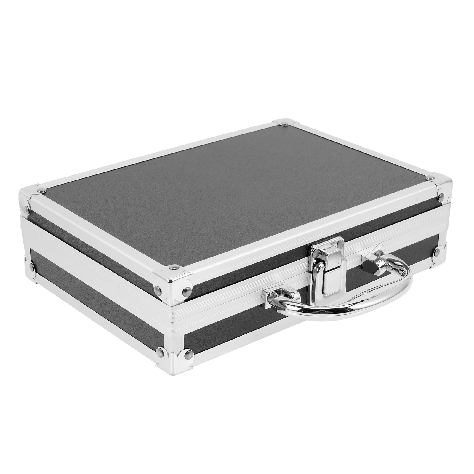 

Large Capacity Password Box Black Tools Organizer Medicine Storage Aluminum Toolbox Portable Home Office Travel
