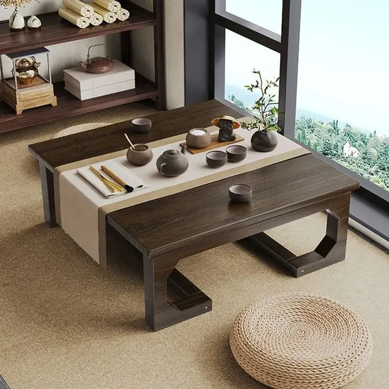 

Bay Window Small Household Table Chinese Solid Bamboo Mat Tea Table Small Coffee Tables Window Sill Balcony Sitting Low Tables