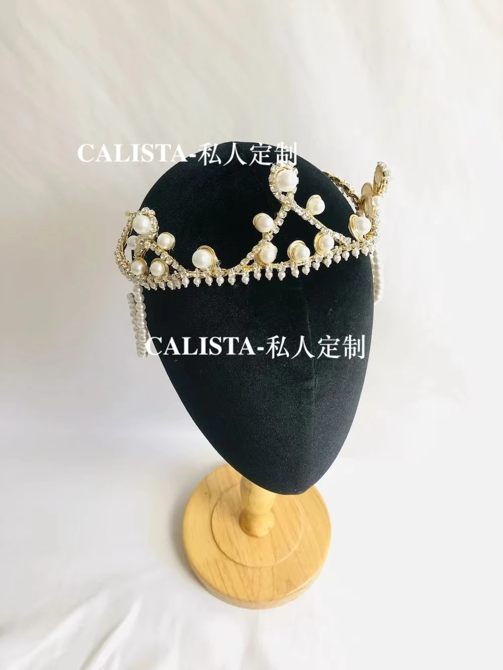 Sea and Pearl pas de deux Ballet Headwear Personal custom white diamond set imitation pearl crown Hair crown headwear