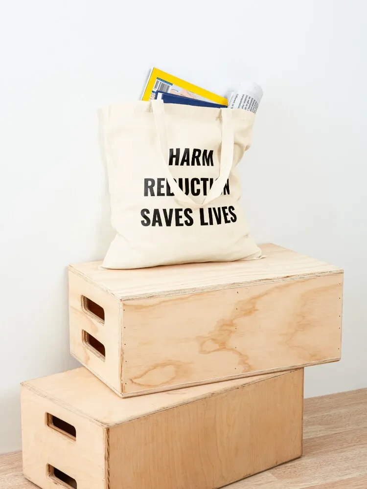Harm Reduction Saves Lives Tote Bag canvas tote bag Portable shopping bag shopping bags foldable tote women