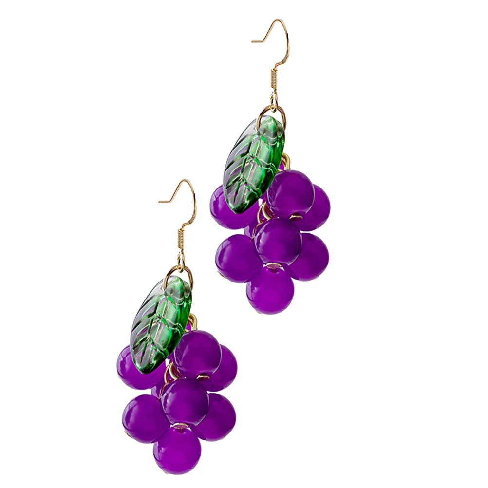 

Grape Bunch Earrings Jewelry Hoops Teardrop Fruit Series Ornaments Creative Gifts Theme