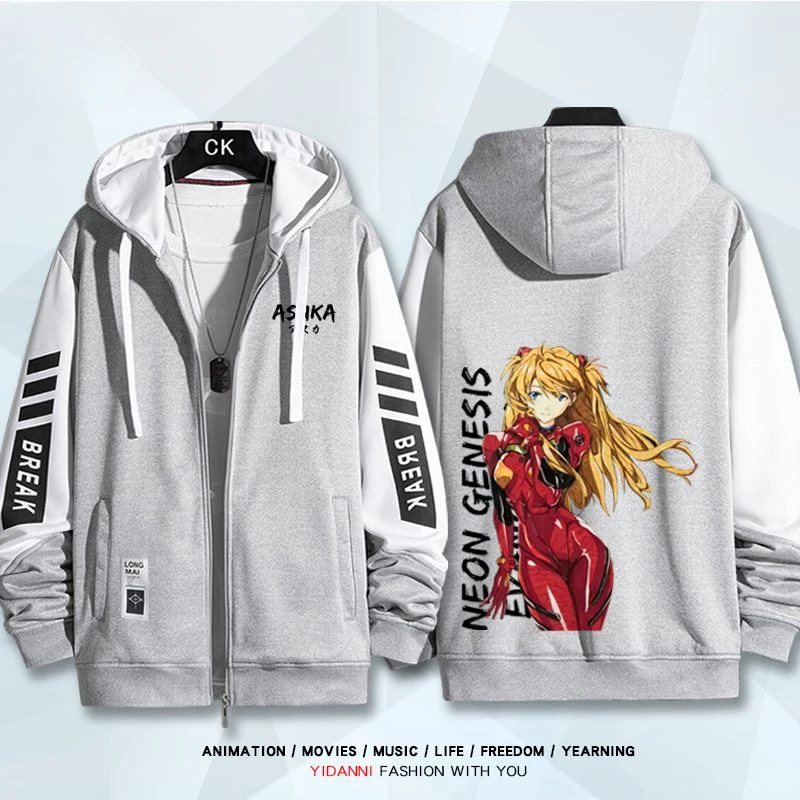 Asuka Ikari Shinji Ayanami Rei Nagisa kawworu cappotto animazione periferiche cartone animato carino autunno inverno giacca allentata Casual Versatile