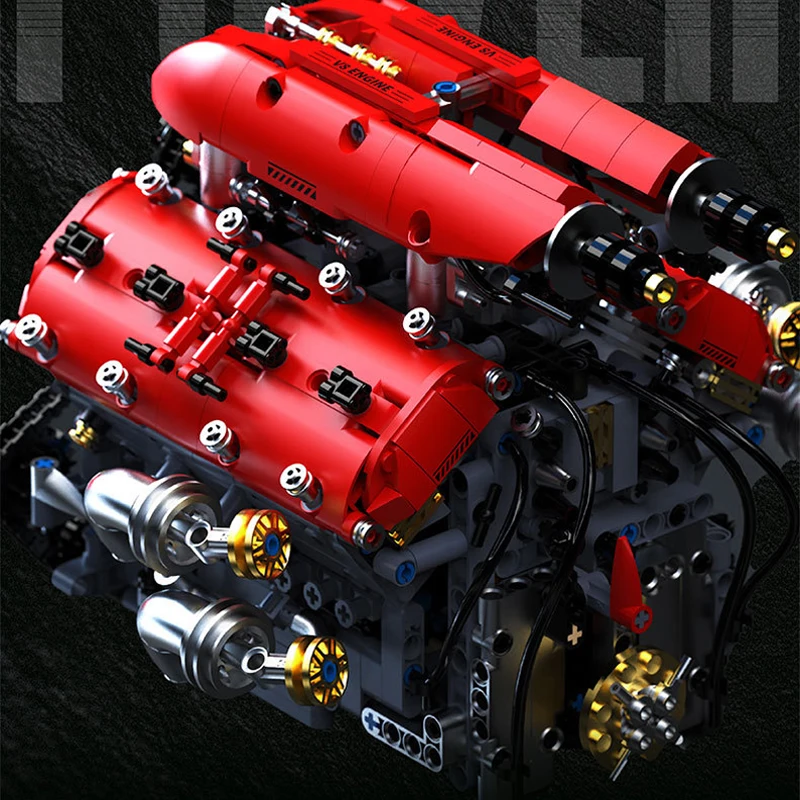 ชุดตัวต่อสร้างสรรค์ MOC เครื่องยนต์ V8 ไฟฟ้า สำหรับประกอบเป็นโมเดลรถแข่ง ของเล่น DIY สำหรับเด็ก ชุดของขวัญ