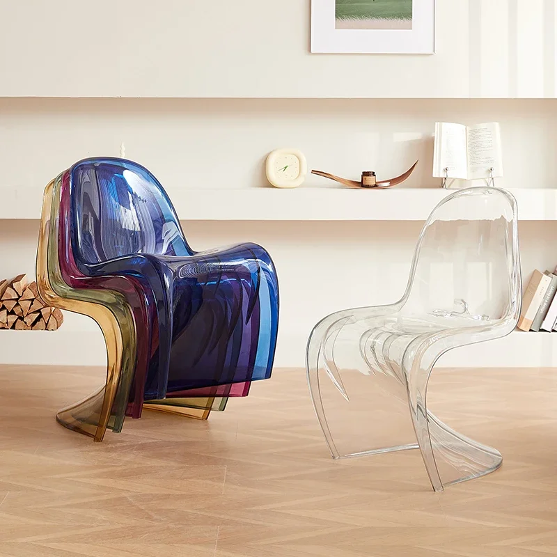 Design Minimalistischer Esszimmerstuhl Acryl Küche Bunter Bürostuhl Moderne Cadeira De Jantar Cadeira Wohnzimmermöbel