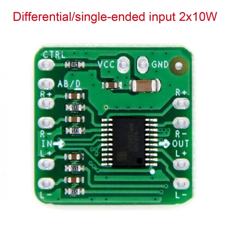 

Плата дифференциального усилителя мощности 2X10W, цифровой усилитель мощности класса D, HT8697, 3,6-8,5 в, дифференциальный вход