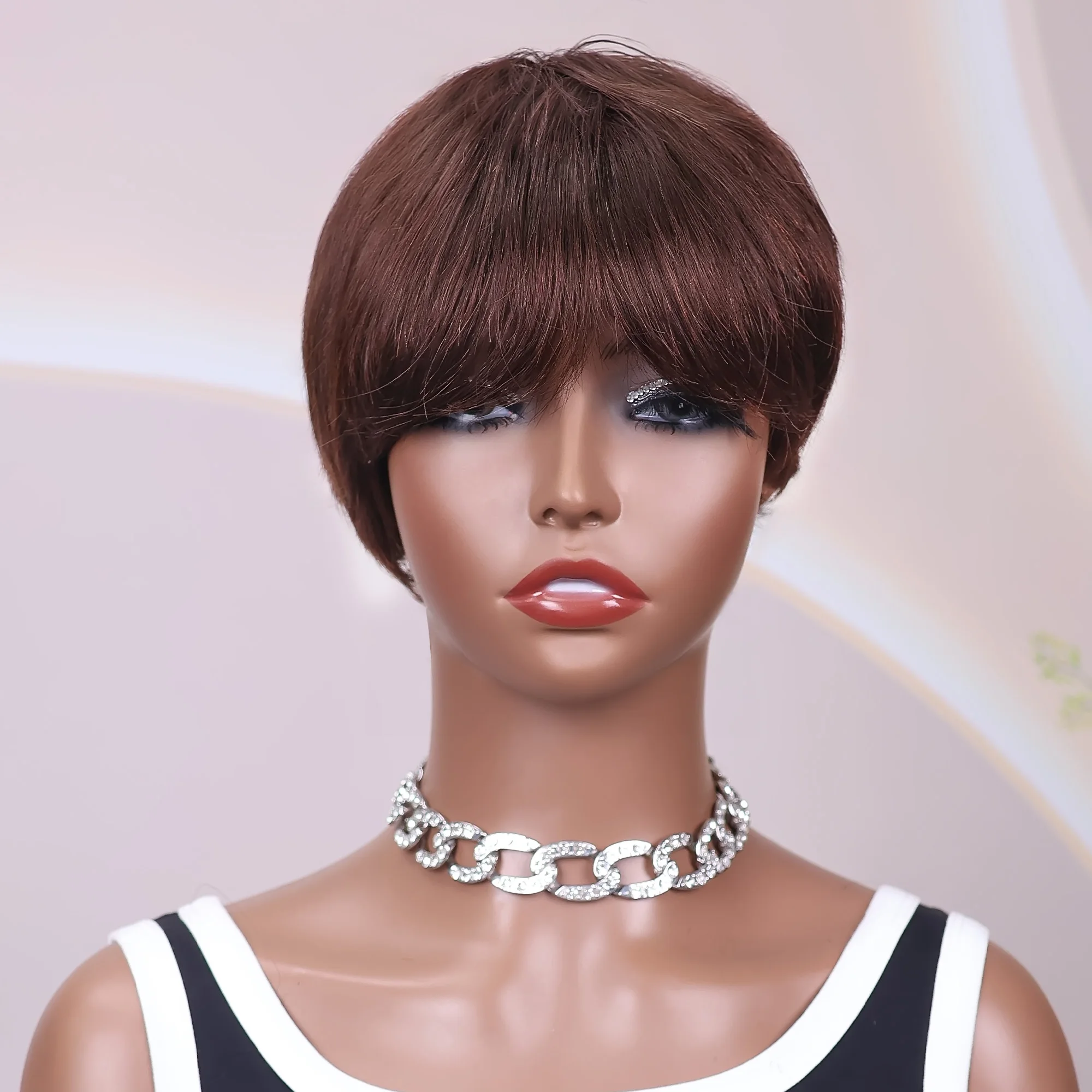 

Pixie short hair, women's artificial short hair, Pixie short hair with bangs, beautiful hair, an essential item in life