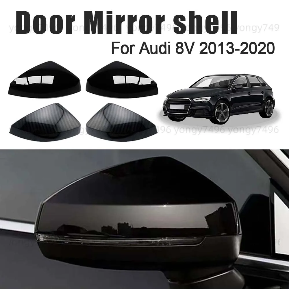

Cars Accessories Door Mirror Shell For Audi 8V 2013 2014 2015 2016 2017 2018 2019 2020 Charred Black Carbon Fiber Replace