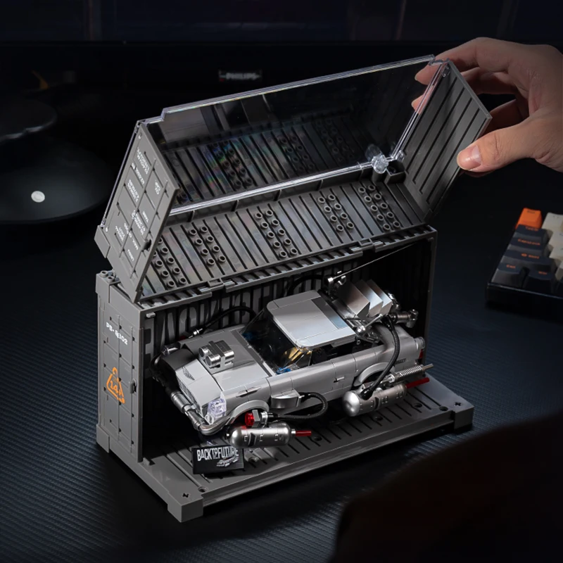 Moc Technic Floating Creative Cyber Car Building Block Set Container Display Box Boys' Toy Christmas Birthday Gift Decorative Ornament Puzzle Shadow Speed Flow Silver Wings