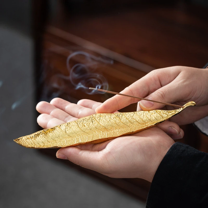حامل البخور الرماد الماسك أوراق طويلة مبخرة التأمل اكسسوارات ديكور المنزل