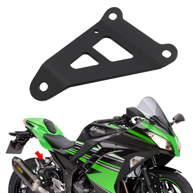 

Motorcycle Ninja250 Ninja300 Exhaust Hanger Bracket with Screws Powder Coated Black Fit For KAWASAKI Ninja 300 250 2013-2017