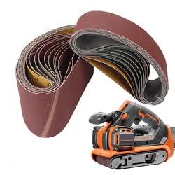 10pcs 75x533mm Sanding Belts Abrasive Bands for 3x21'' Sanders Belt Sander Abrasive Tools Woodworking Metal Polishing