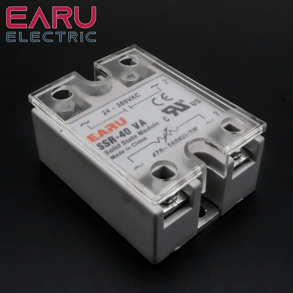 Universal Plastic Transparent Protection of Solid State Relay Front Cover Stand Suitable for SSR10A 25A 40A 60ADC-DC AC-AC DC-AC