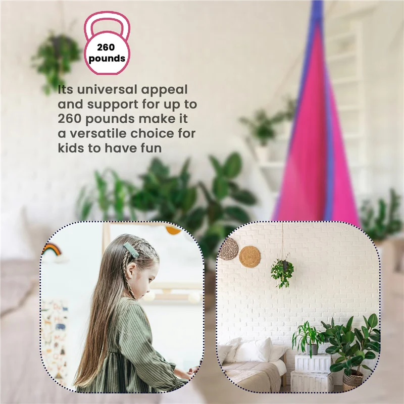 B50C Light Up Kids Pod Swing Seat,Therapeutic Sensory Swing,Hug Ceiling Snuggle Swing, Adjustable Fabric Hammock