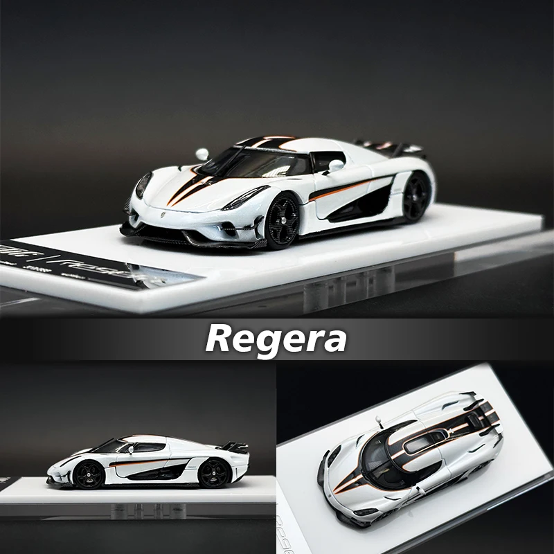 

TPC In Stock 1:64 Regera White Ghost Diecast Diorama Car Model Collection Miniature Toys