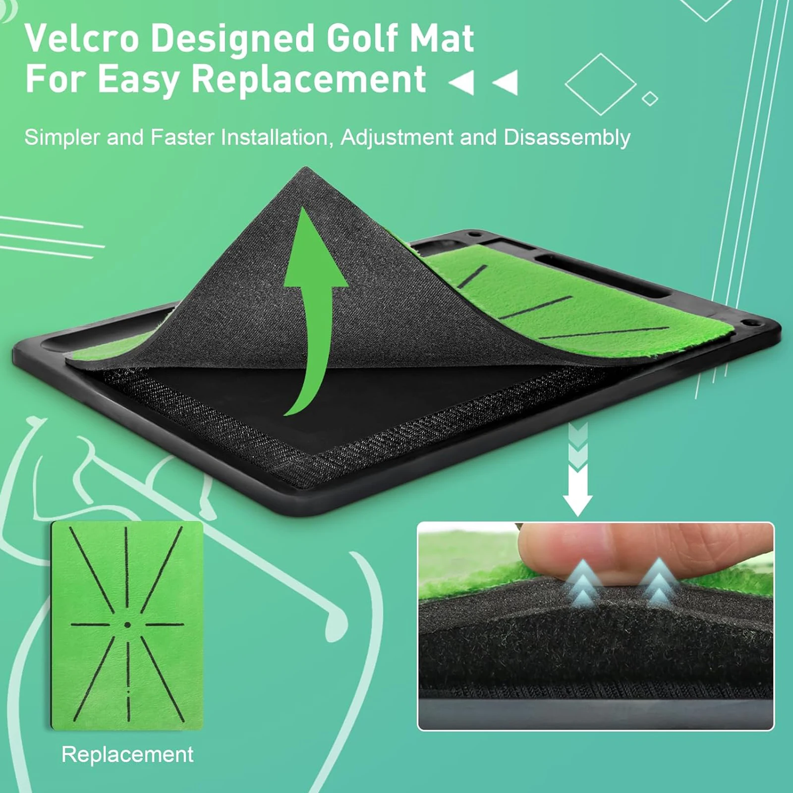 عالية الجودة جولف سوينغ كشف المطاط التدريب حصيرة الكرة مسار الاتجاه وسادة سوينغ مسار الوسادة سوينغ ممارسة حصيرة #4