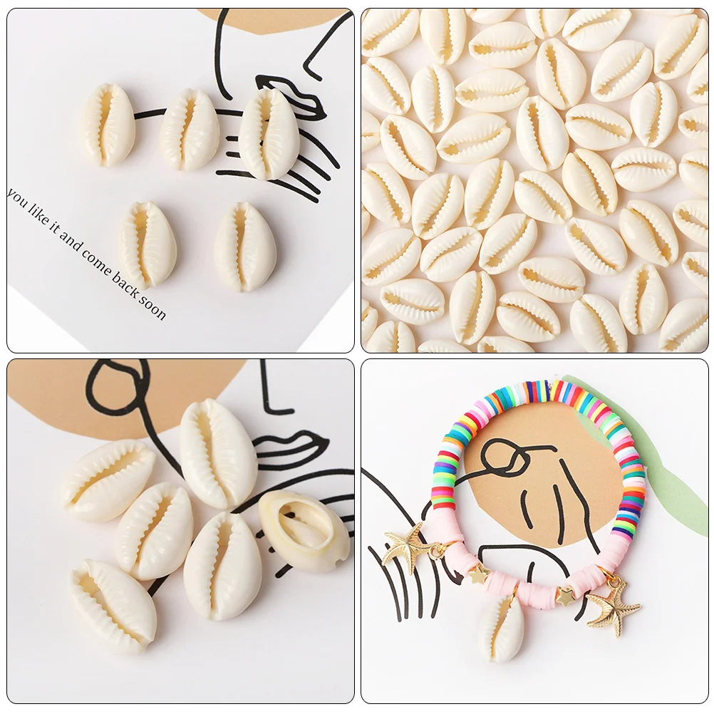 100Pcs Jewelry Shell DIY Crafts Shell Beads Natural Decorations Handmade Craft Shells