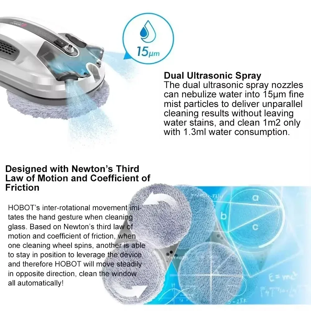 NEW  HOBOT R3 Window Cleaning Robot Fully-automatic Home Two-way Water Spraying Ponyo Glass Cleaning Robot Is Both Dry and Wet.