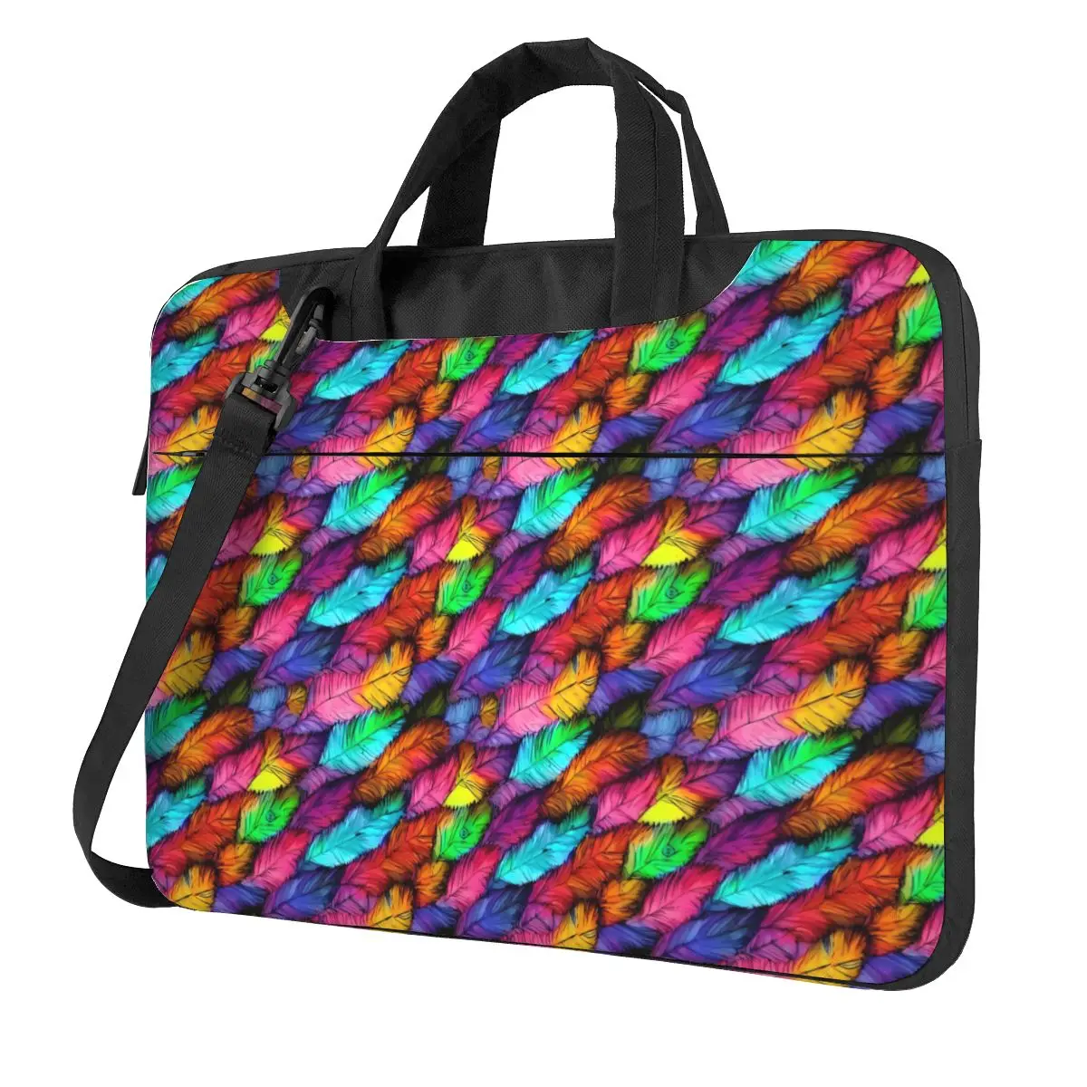 Feather Rainbow Handbag Laptop Bag Colorful Print For Macbook Air HP Huawei 13 14 Briefcase Bag Portable Business Computer Case