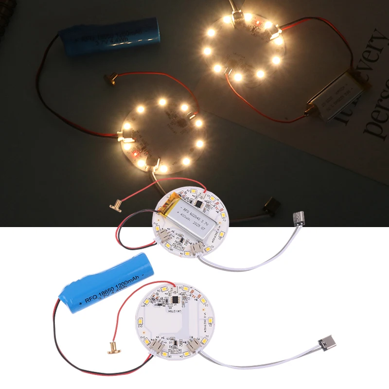 Panel LED zasilany DC 5V, źródło światła 5W 57MM, sterownik ściemniania 3000K z dotykowym włącznikiem i portem ładowania Type-C
