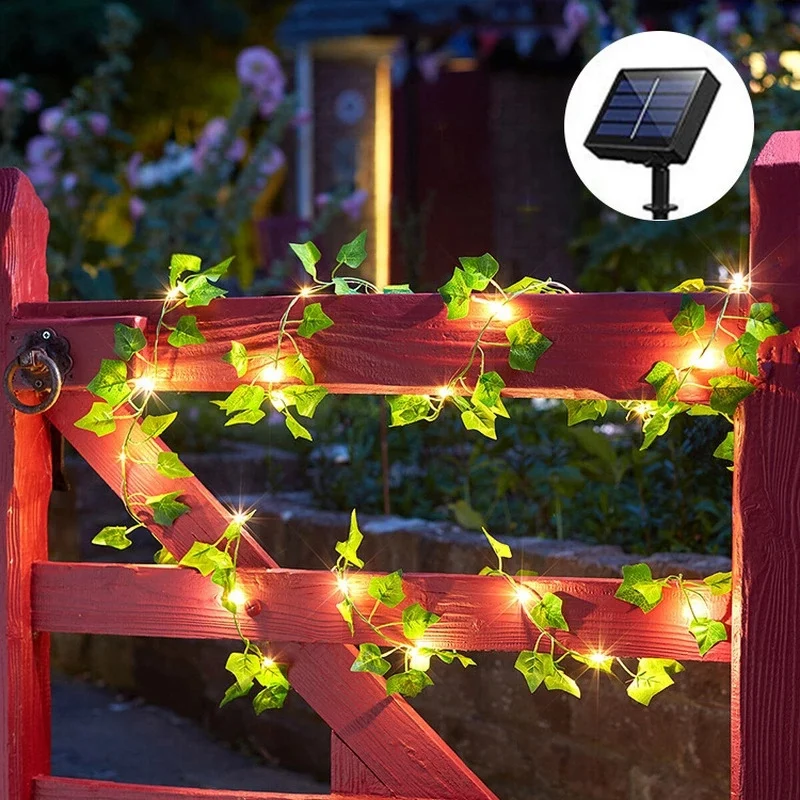 Solar Lights Maple Leaf Fairy Lights Waterproof Outdoor Garland Solar Lamp Christmas for Garden Decoration-2M 20LED