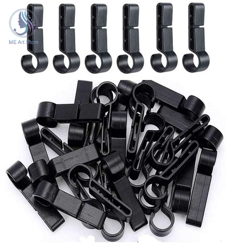 10Pcs Helmet Clips Attachment Head Light Clamps Black Set Headlamp Hook Safety Cap Hook Hard Hat Clip Accessory Outdoor Tools