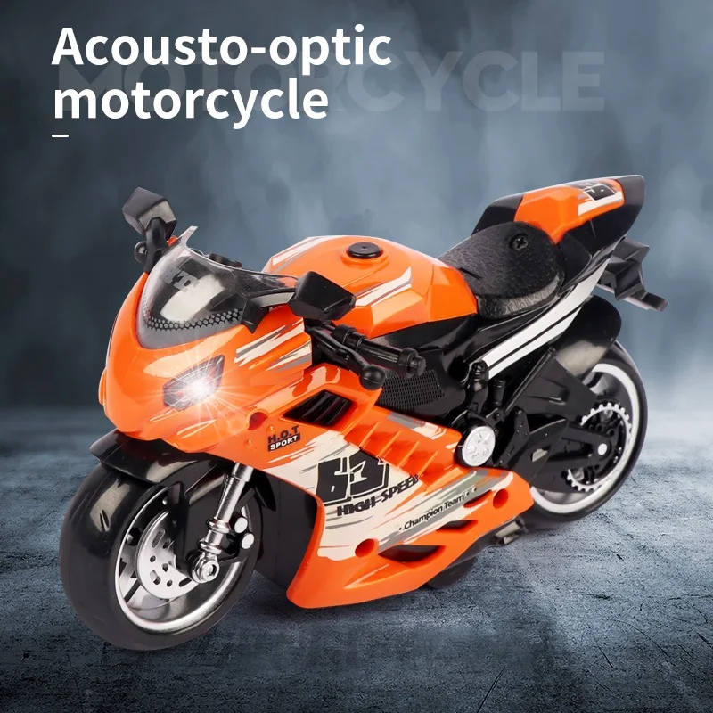 Boys Inertia Motorcycle Car Diecast Model Toys- Sound & Light Effects - Authentic Details - Fun For Kids & Motorcycle Lovers