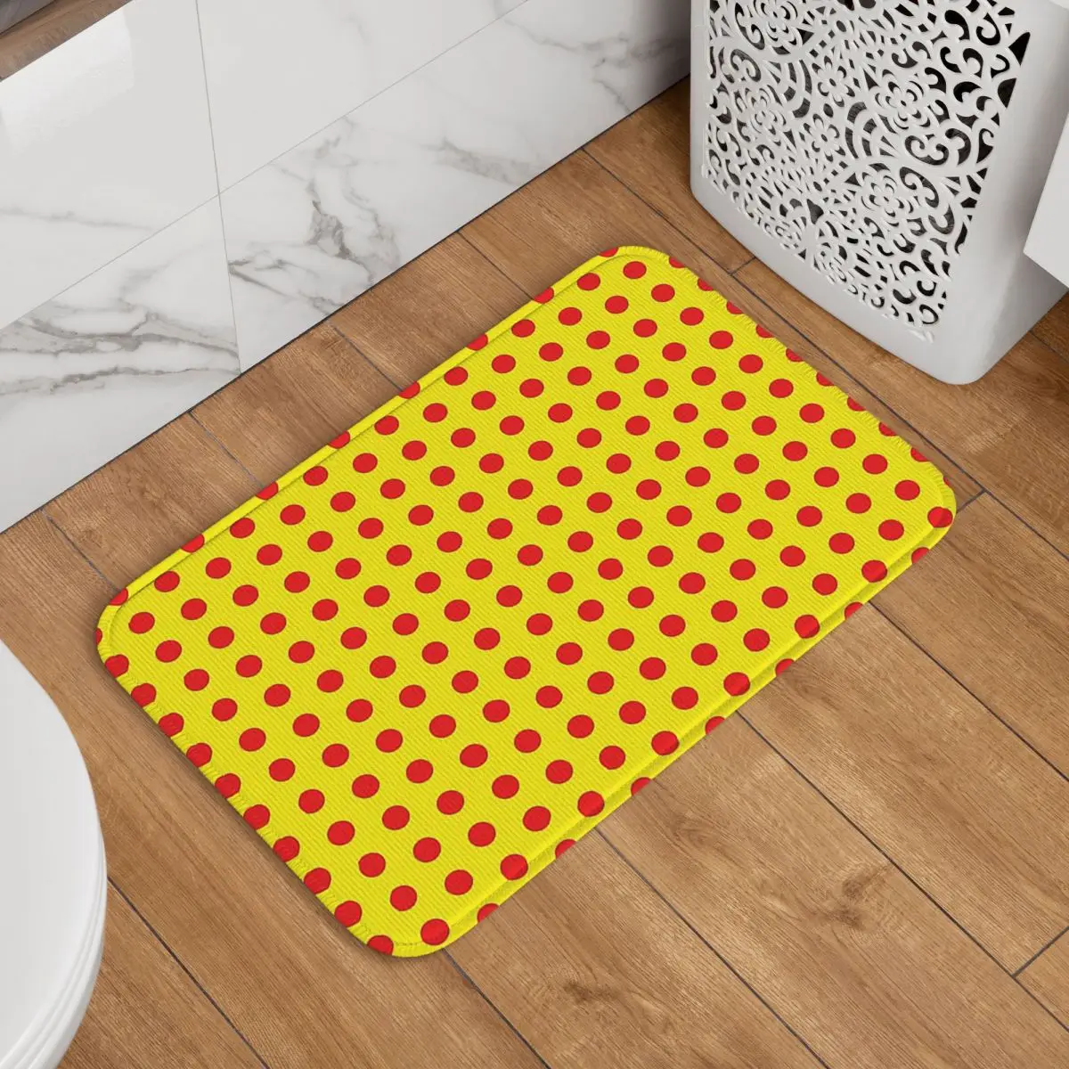 Classic Red And Yellow Polka Dot Pattern DoormatAntiwear Carpet Rug Kitchen Entrance Home Floor Mat for Living room Footpad Mats