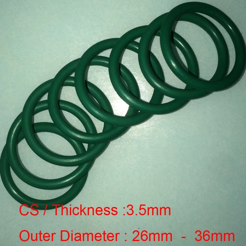 100 PCS Rubber O Ring  CS 3.5mm x OD 26/27/28/29/30/31/32/33/34/35/36mm Rubber Gasket Seal FKM O Ring