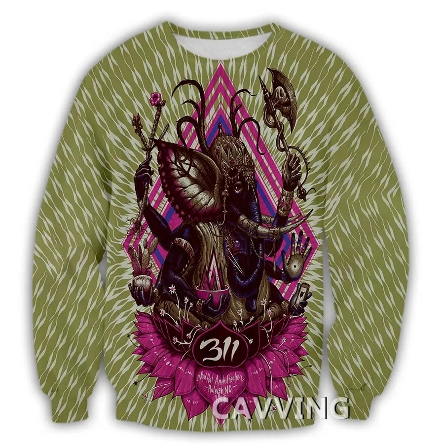 

311 Band 3D Printed Crewneck Sweatshirts Harajuku Styles Tops Long Sleeve Sweatshirt Casual Sweatshirts A2