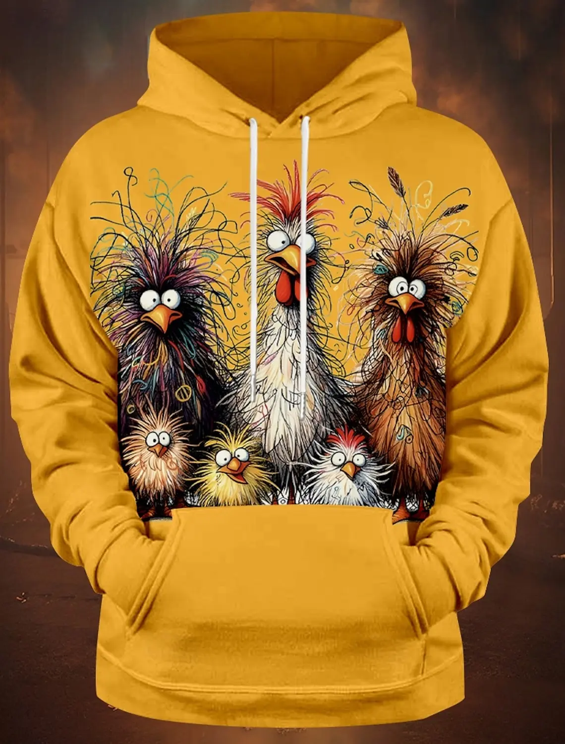 Funny Animal Chicken Print Unisex Hoodies Autumn Fashion Street Men Sweatshirts Casual Loose Men Clothing Tops Hoodies