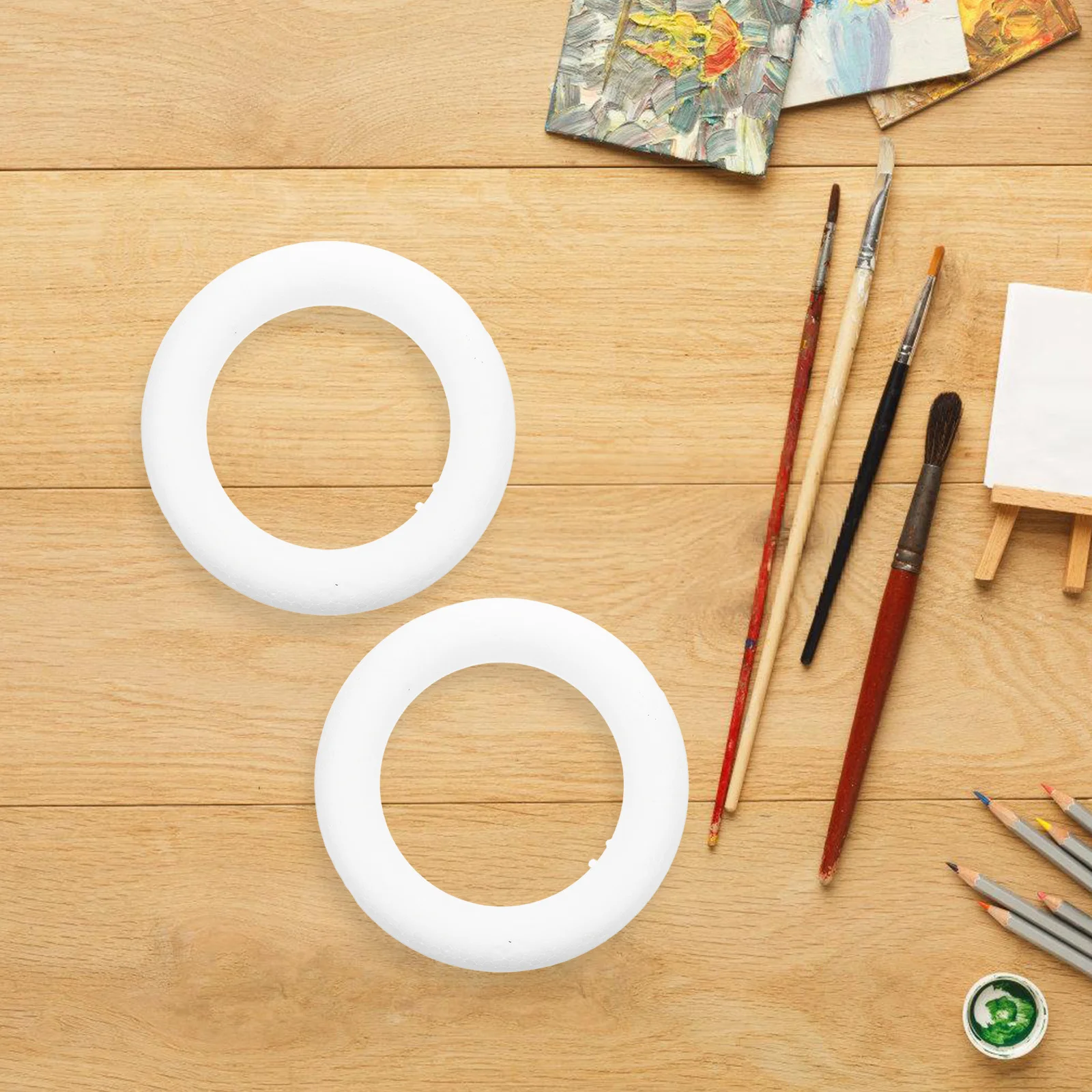 

10Pcs Blank Foam Circles DIY Craft Supplies Kids Painting Foams Party Decoration Foam Circle for Crafts Foams Statue Decorations