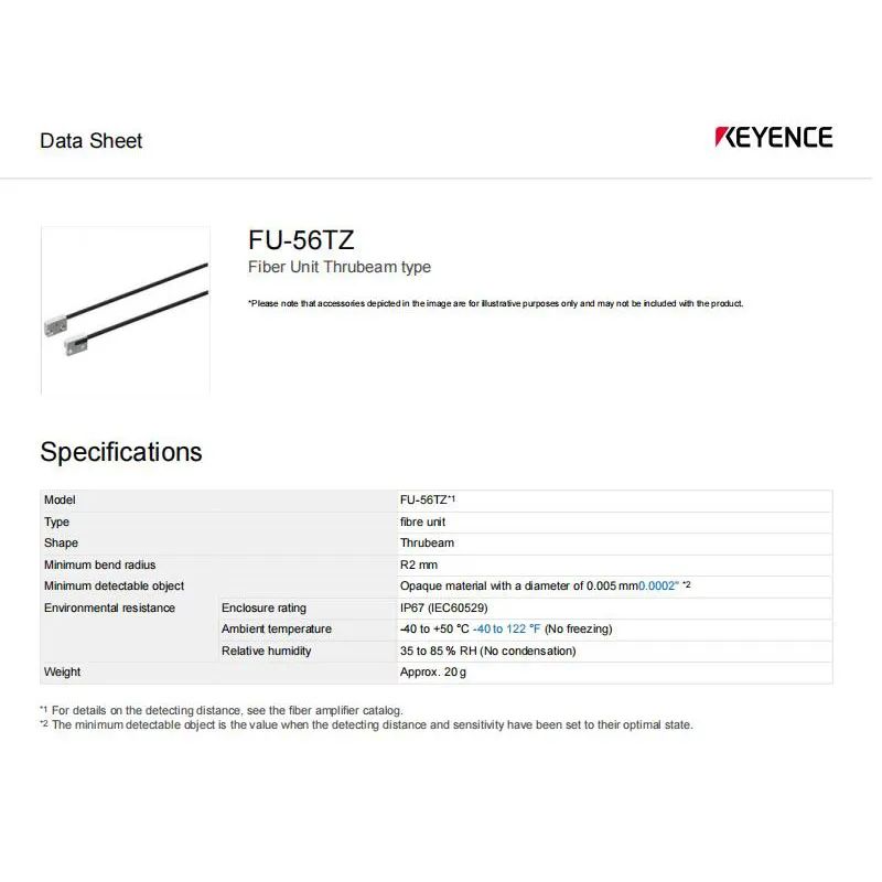 New FU-56TZ fiber optic sensor KEYENCE original 100% opposite-emission fiber sensing switch
