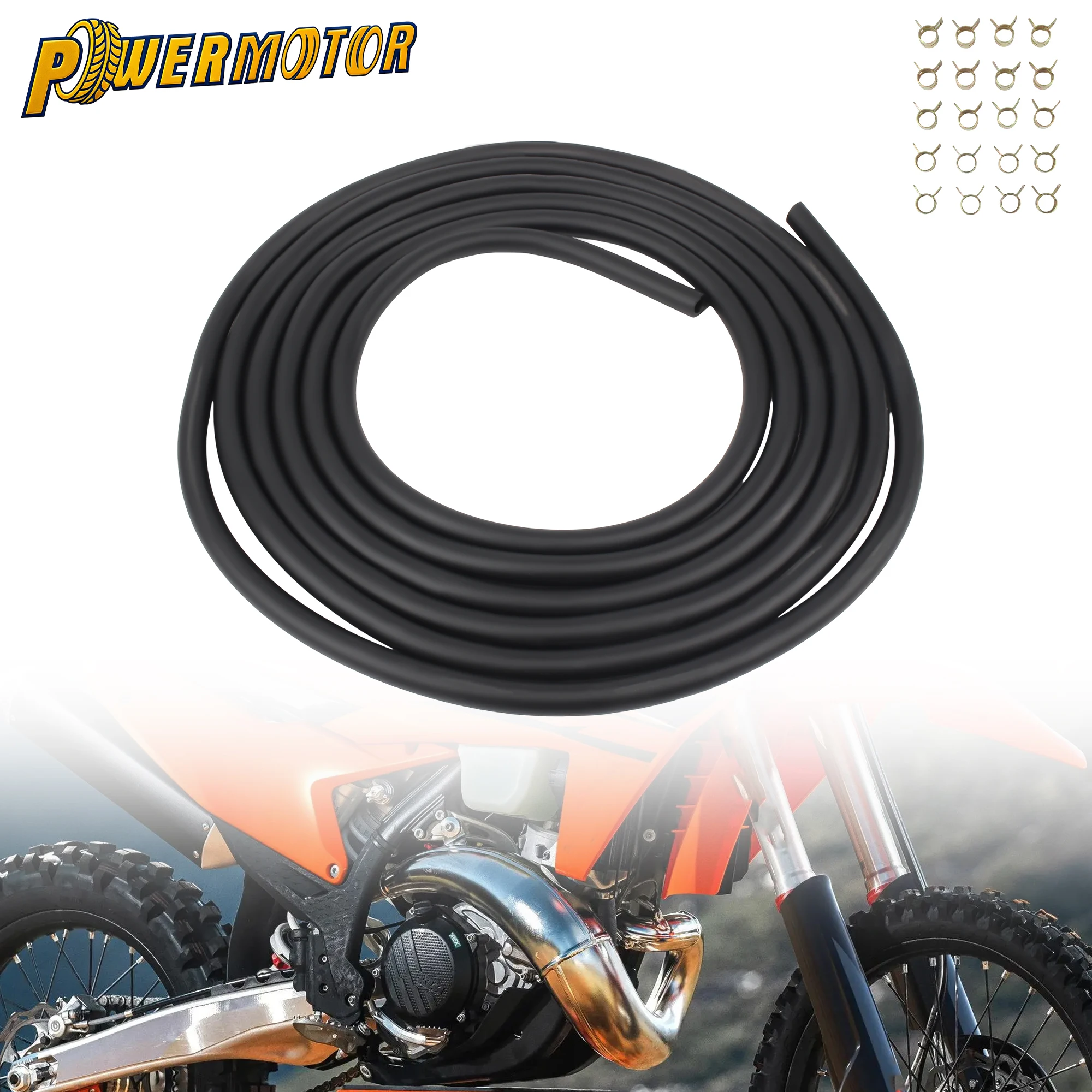 

Universal Motorcycle 5cmx3m Carburetor Fuel Pipe Oil Pipe High Temperature Resistant Rubber Hose With Clamp For ATV Scooter