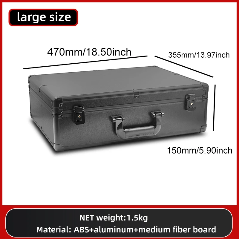 Premium Full Black Aluminum Alloy Combination Box-Versatile Storage Solution,for Tools,Documents,and Gifts,Keylock