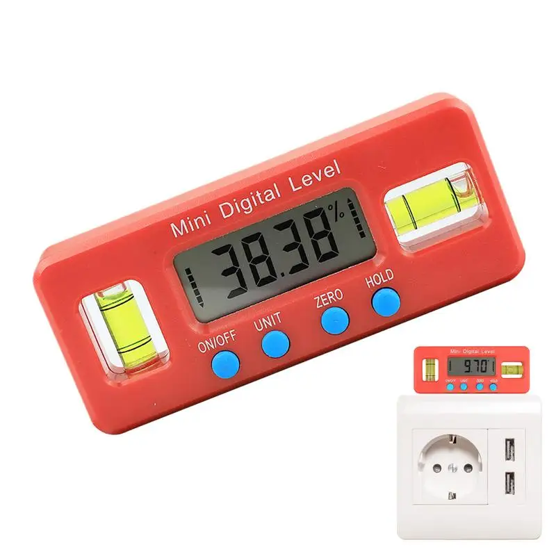 Digital Angle Gauge Mini Magnetic Digital Angle Gauge Backlit Digital Level With LCD Display 360 Angle Digital Torpedo Level