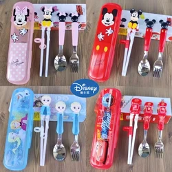 Disney Tableware Children'S Chopsticks Baby 3d Practice Chopsticks 304 Stainless Steel Spoon Fork Chopsticks Cutlery Box Gift