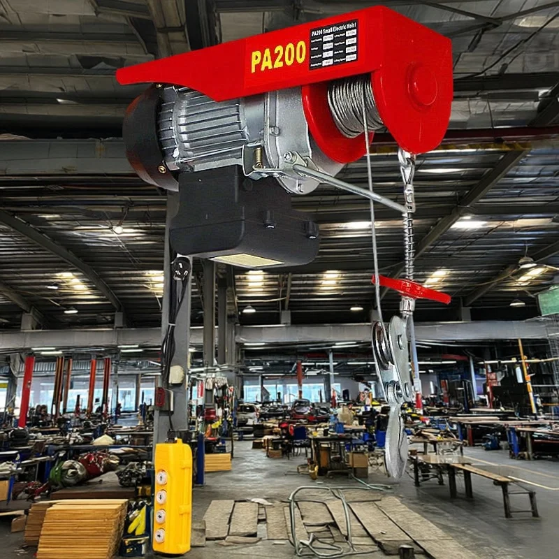 รอกไฟฟ้า 220/661 ปอนด์/100/300 กิโลกรัม 220 โวลต์ แบบพกพา พร้อมสายสลิงเหล็ก สำหรับโรงรถและคลังสินค้า