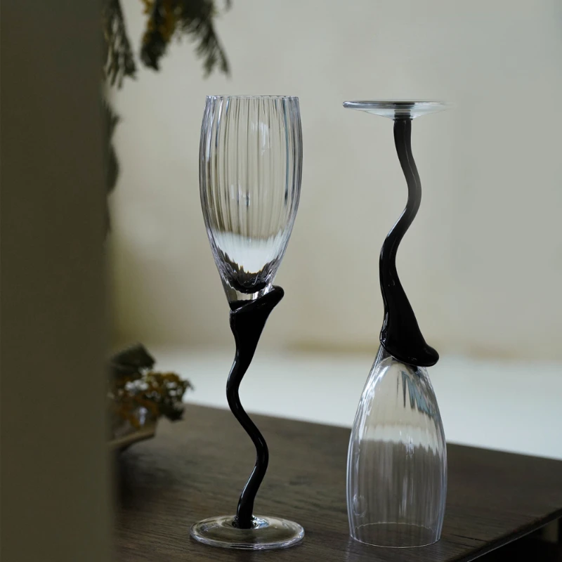 Wine Glass Crystal Transparent Vintage Champagne Dark Green Goblet Home Decorations Storage Tea Drink Milk Simple Fashion Solid