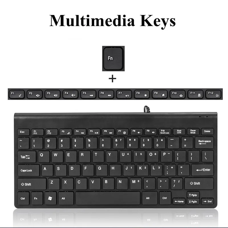 Wired Mouse Keyboard Combo Kits Windows 10 8 Tablet Accessories Multimedia Keyboard For Laptop Mac Desktop PC TV Andrews