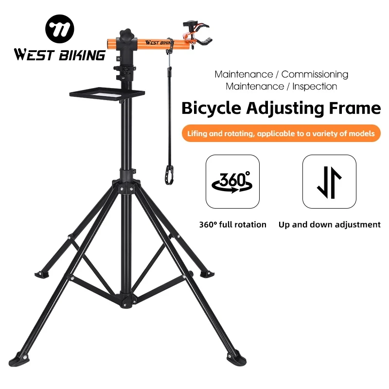 WEST BIKING Bicycle Repaire&Maintenance Stand Bike Workshop Repaire Stand With Tool Tray MTB Road 360° Rotate Racks Cycling Part