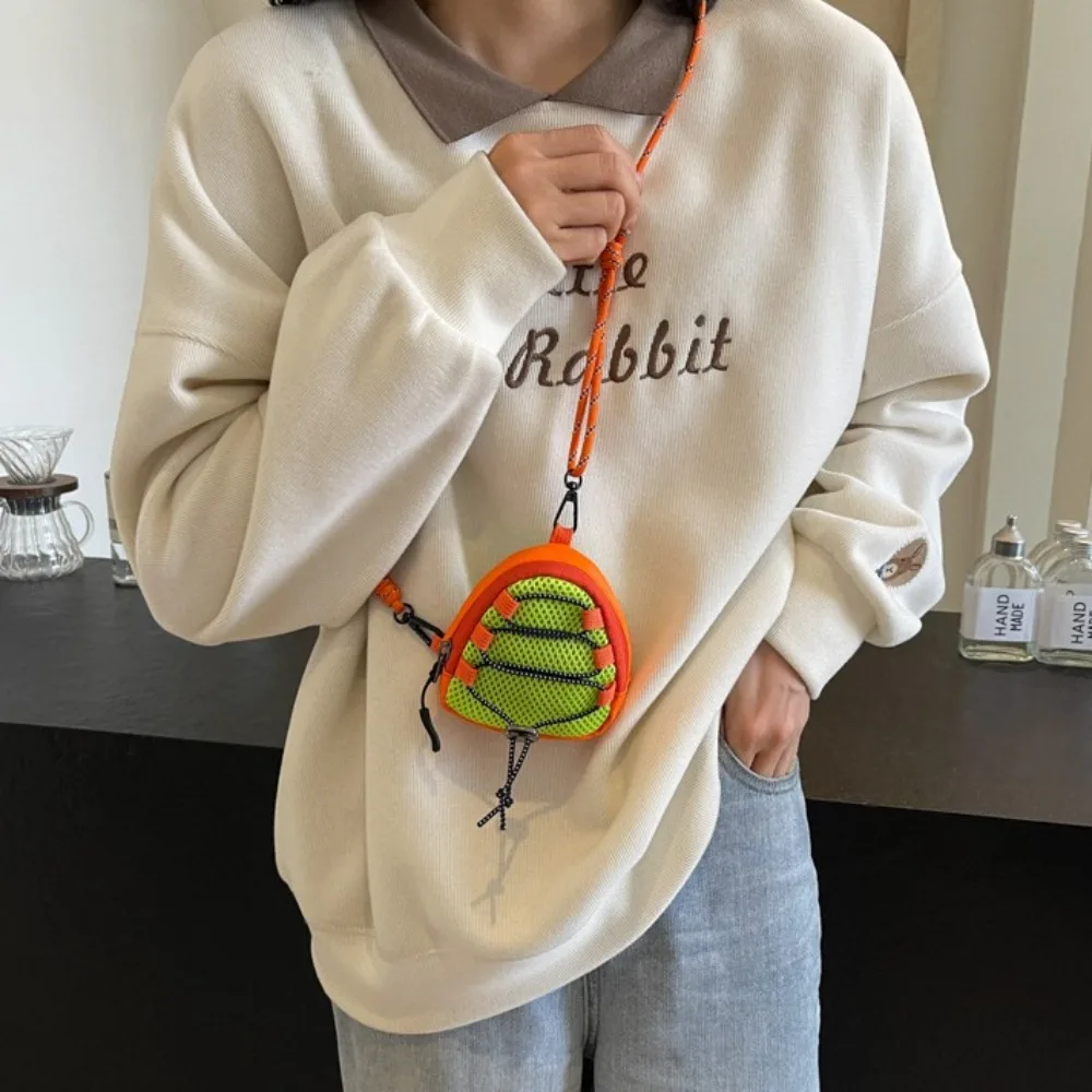 

Цветной контрастный милый мини-кошелек, крошечные повседневные нейлоновые сумки через плечо, аксессуары для наушников, портативная легкая сумка для хранения