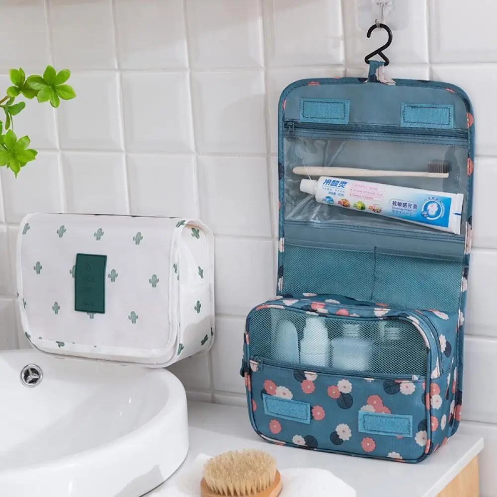 Hanging Travel Organizer Waterproof Makeup Bag, Large Capacity Toiletry Pouch Design,Portable Foldable Cosmetic Wash Storage Bag