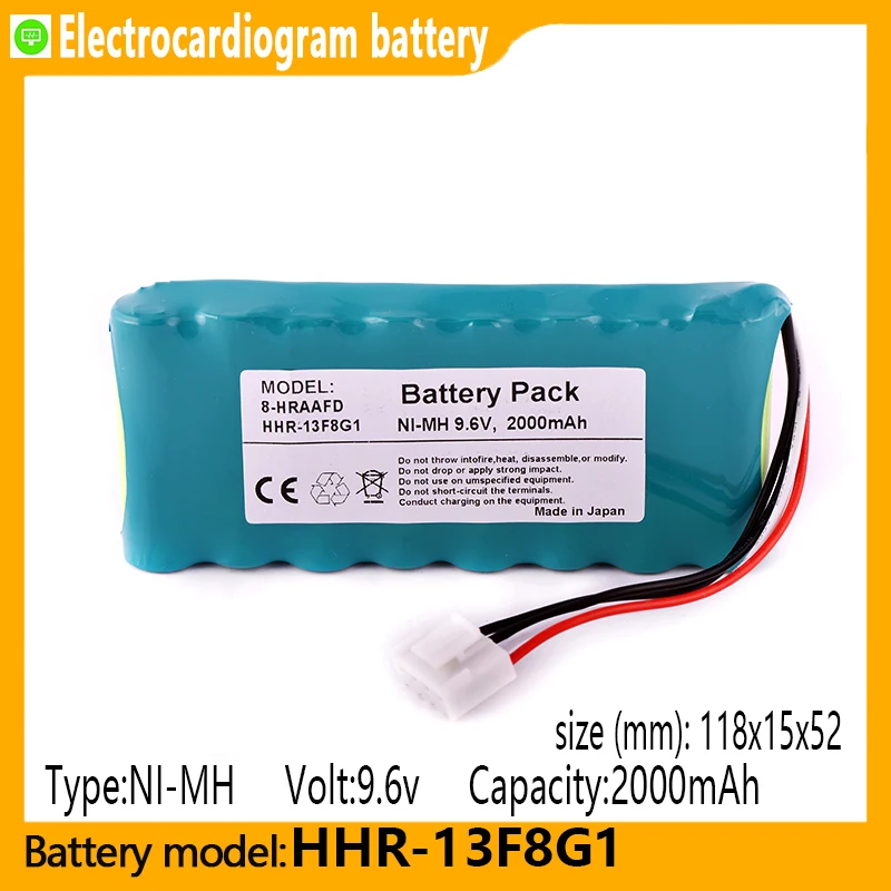 

Suitable for Fukuda FCP-2155, FX-2111, electrocardiograph, HHR-13F8G1 capacity 2000mAh, 9.6v NI-MH battery