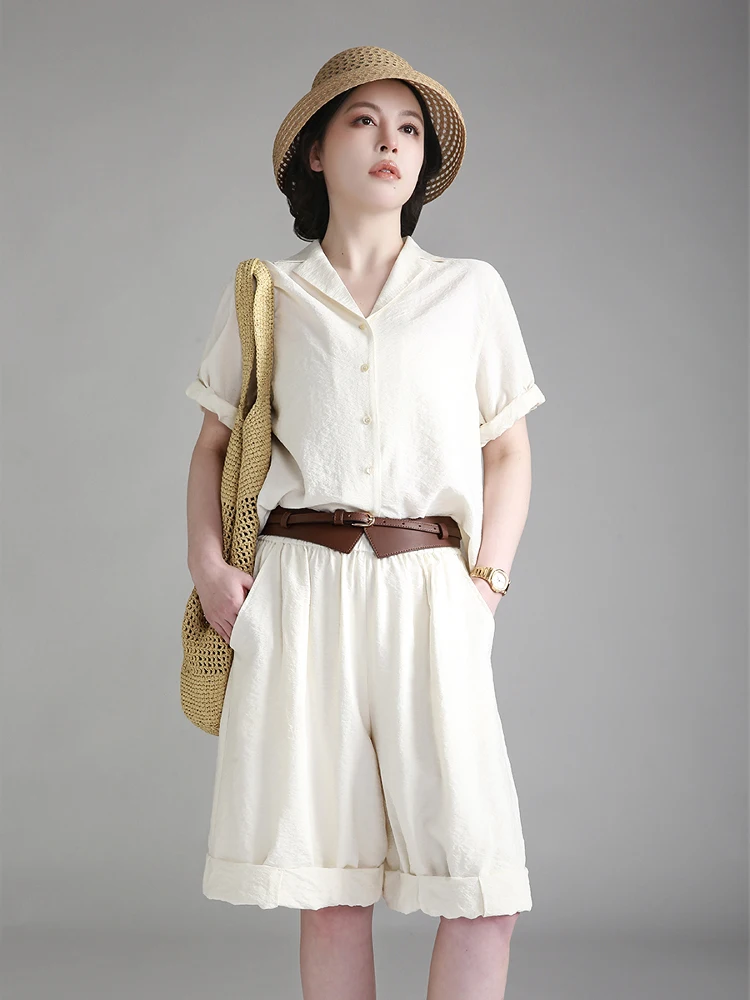 

Элегантная простая белая шелковая рубашка женская с коротким рукавом, летняя/весенняя, модная, свободного кроя, однотонная, на пуговицах