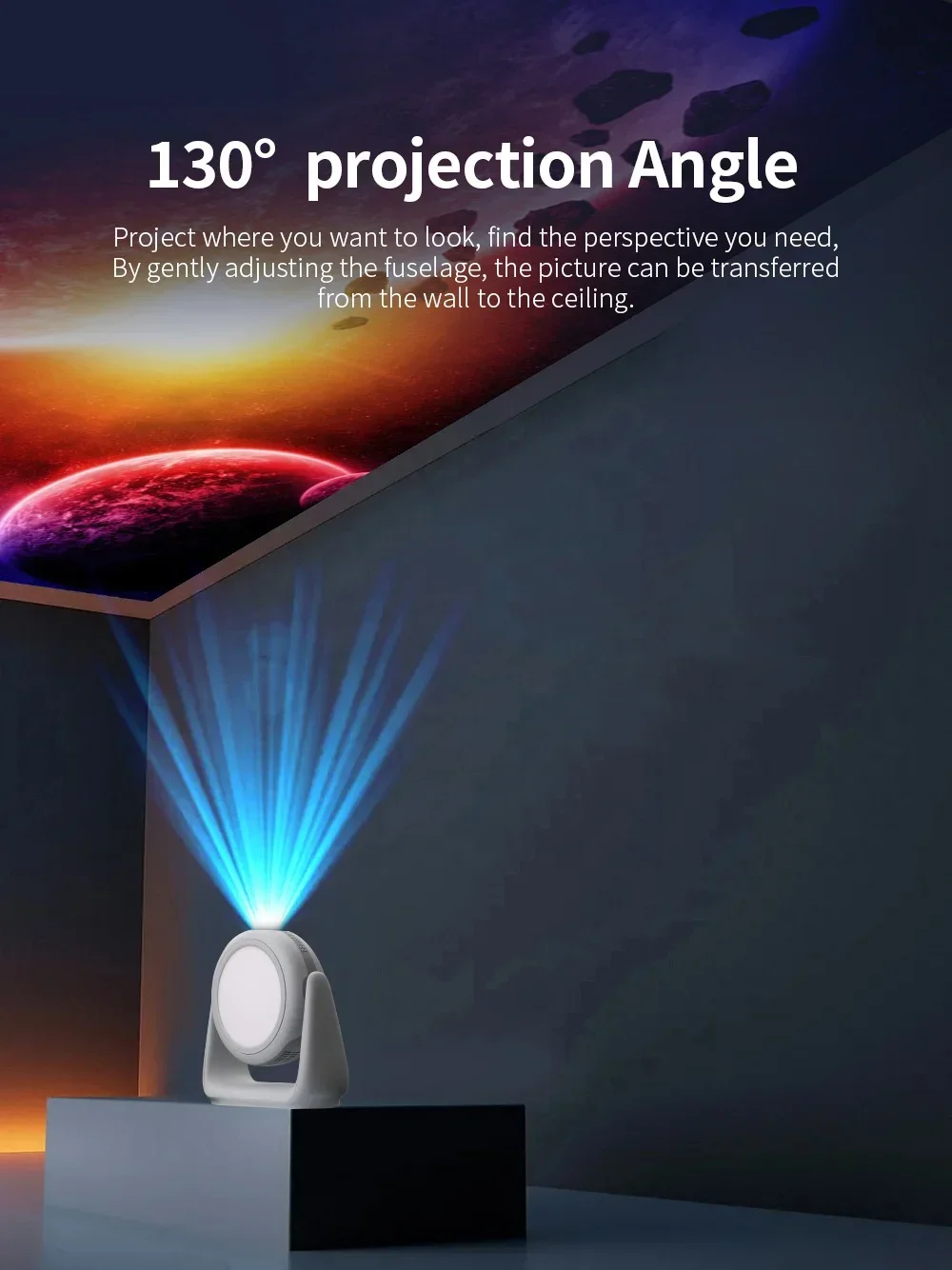 Android 11 Video native 1080p WiFi 65g BT5 LED-Lampe tragbare Smart Mini Home Projektor mit Schreibtisch lampe 3D Gimbal Beamer