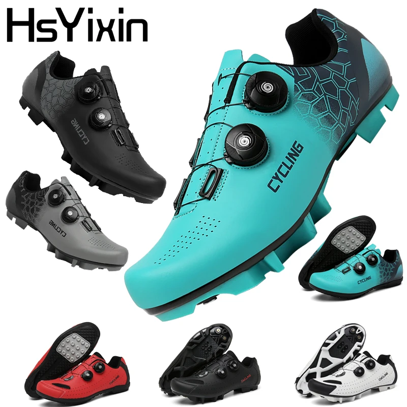 

cycling shoes mtb unisex, self-locking mountain bike shoes breathable non-slip rubber flat shoes bicycle training shoes